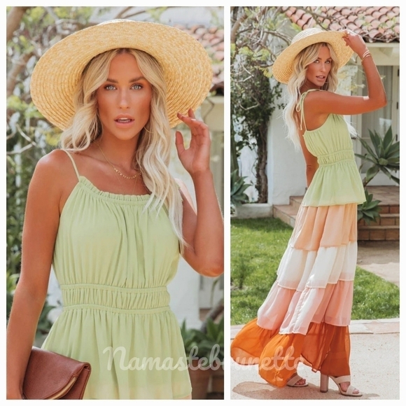 NWT Vici Boho Ruffled Tiered Maxi Dress - Picture 2 of 13